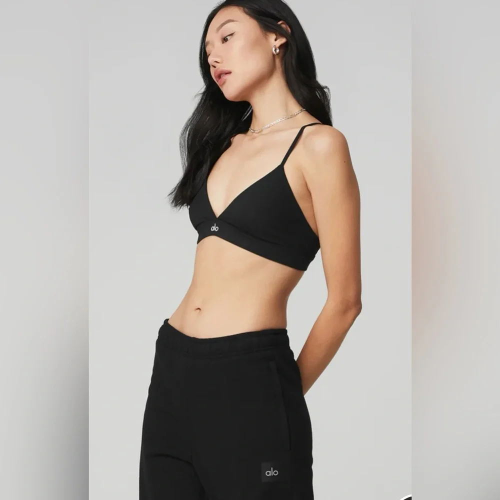 NWT Alo Splendor Bra in Black Adjustable Straps Size M